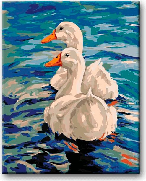 zuty Malování podle čísel - DVĚ KACHNY NA VODĚ - Rozměr: 40x50 cm, Rámování: Varianta: vypnuté plátno na rám - obrázek 12