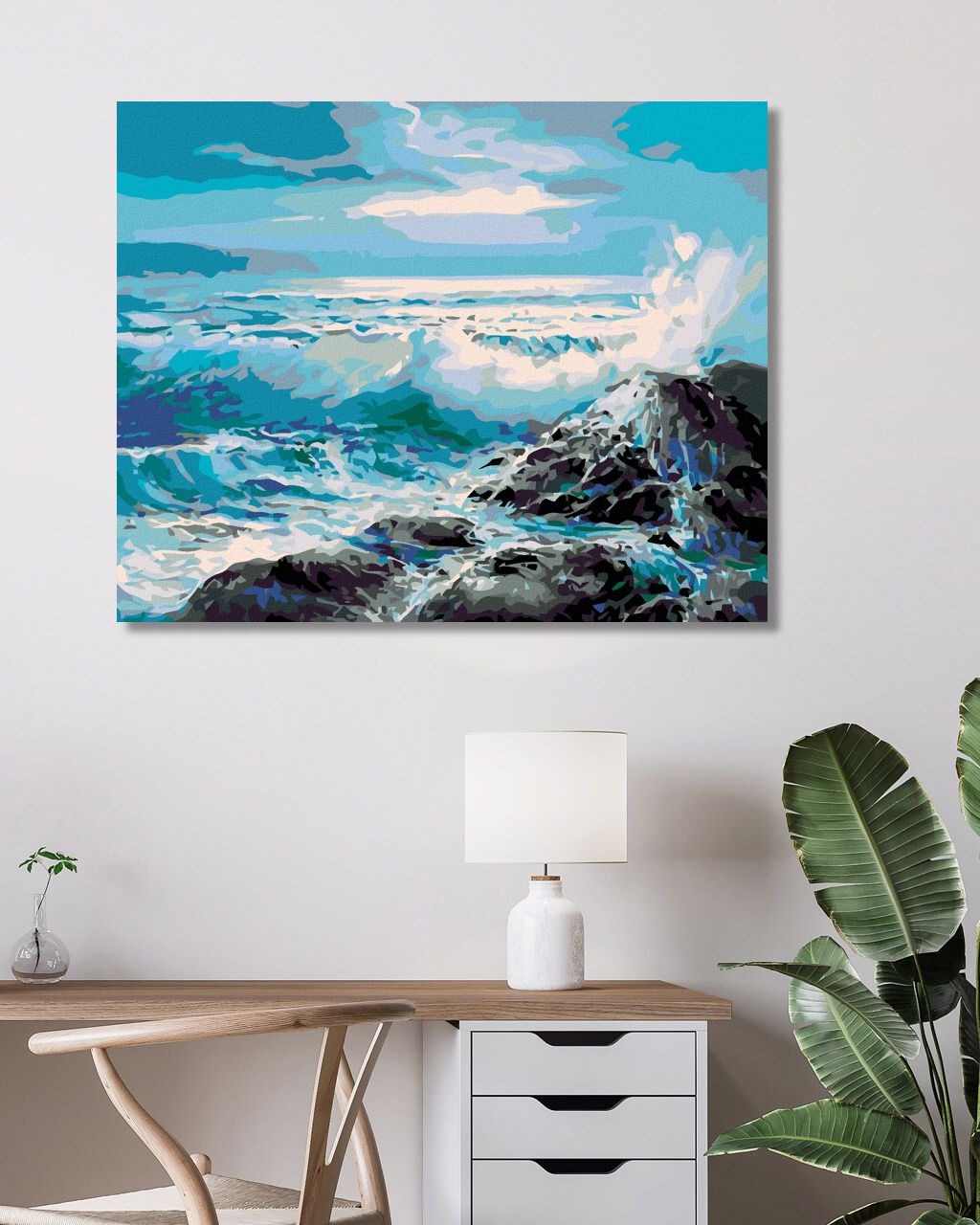 zuty Malování podle čísel - ROZBOUŘENÉ MOŘE - Rozměr: 40x50 cm, Rámování: Varianta: bez rámu a bez vypnutí plátna - obrázek 7