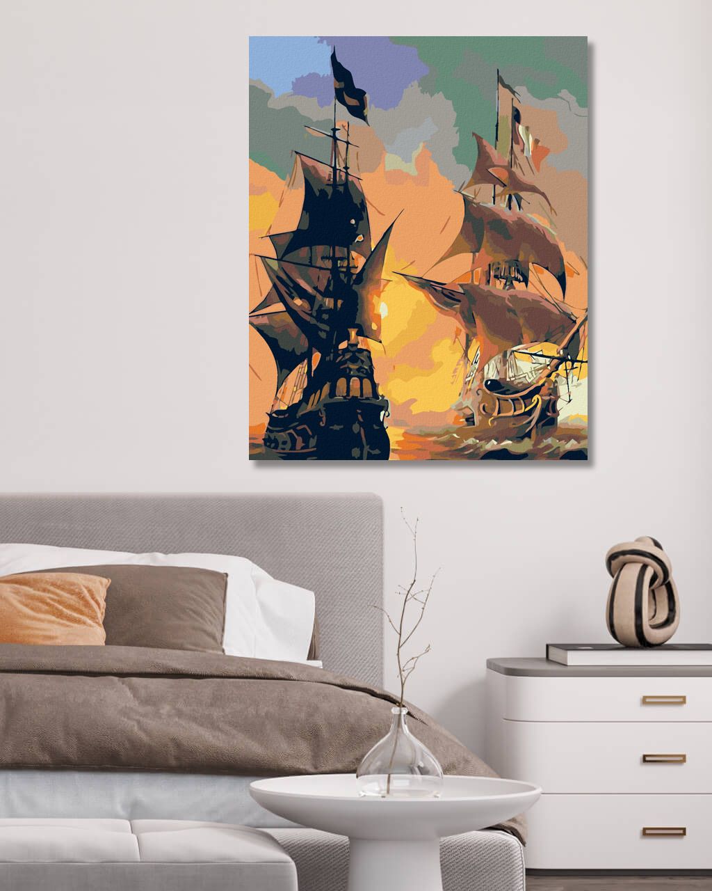zuty Malování podle čísel - LODĚ NA MOŘI A ZÁPAD SLUNCE - Rozměr: 40x50 cm, Rámování: Varianta: bez rámu a bez vypnutí plátna - obrázek 8