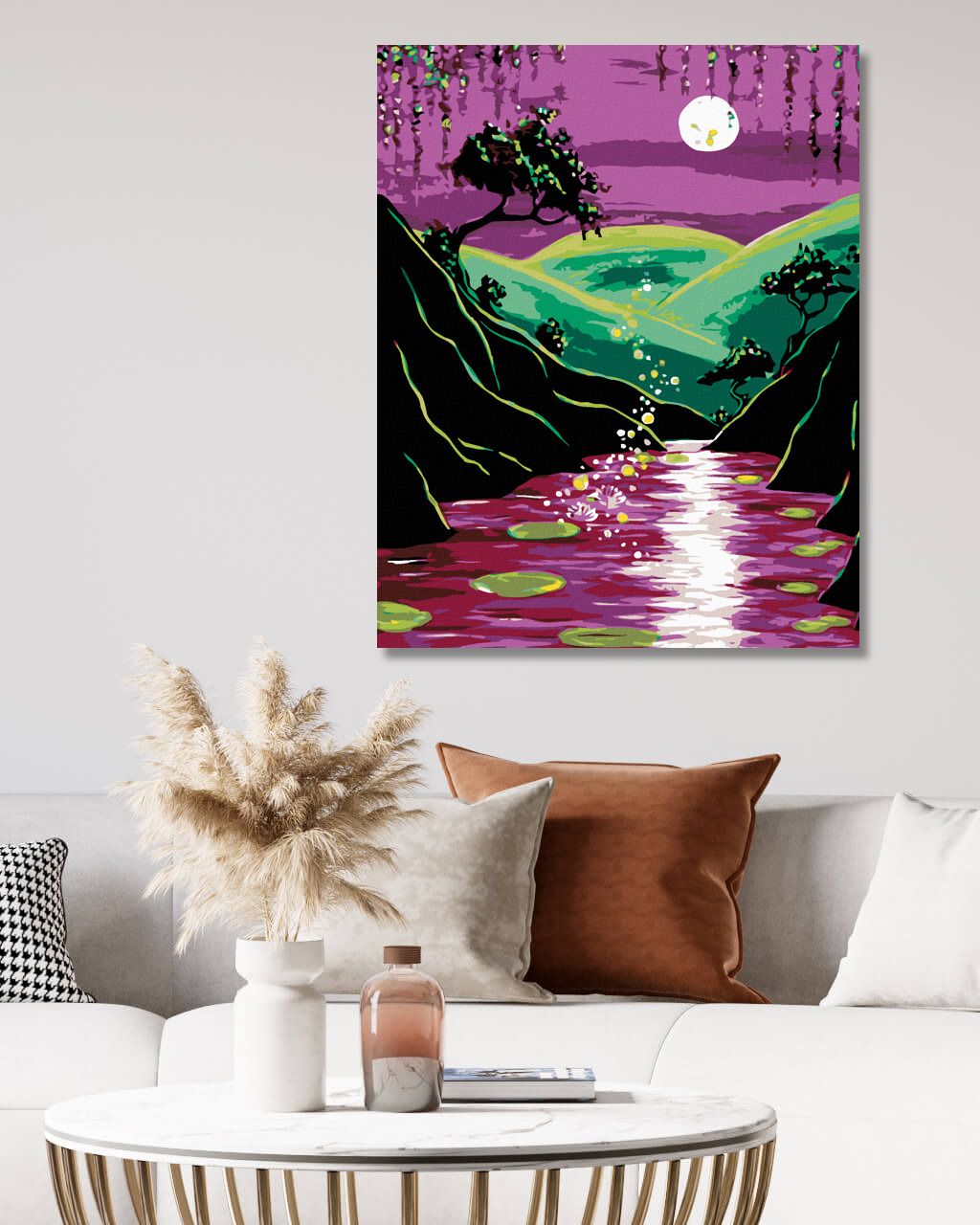zuty Malování podle čísel - NOČNÍ PŘÍRODA A ÚPLNĚK - Rozměr: 40x50 cm, Rámování: Varianta: vypnuté plátno na rám - obrázek 2