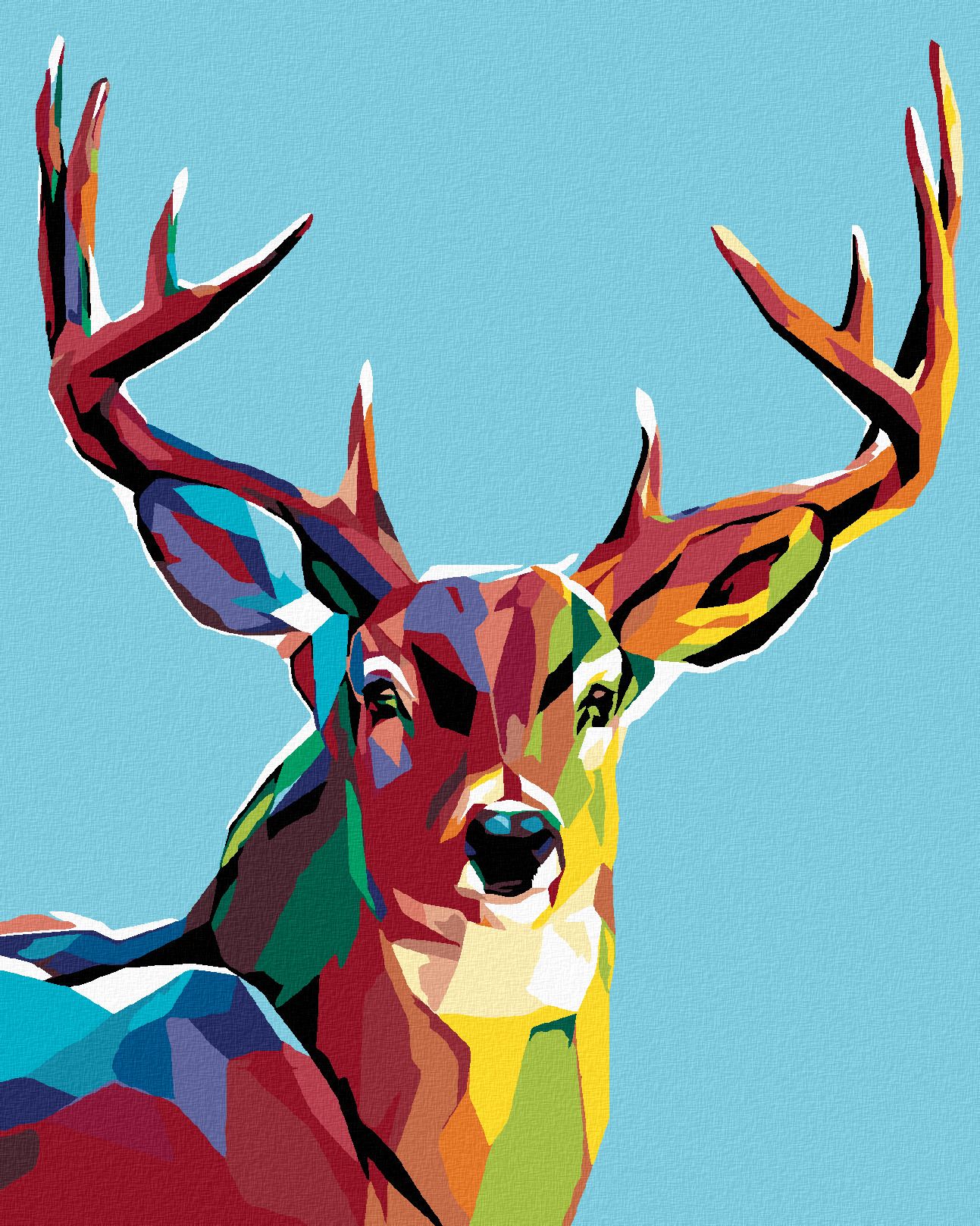 zuty Malování podle čísel - JELENÍ POHLED - Rozměr: 40x50 cm, Rámování: Varianta: bez rámu a bez vypnutí plátna - obrázek 1