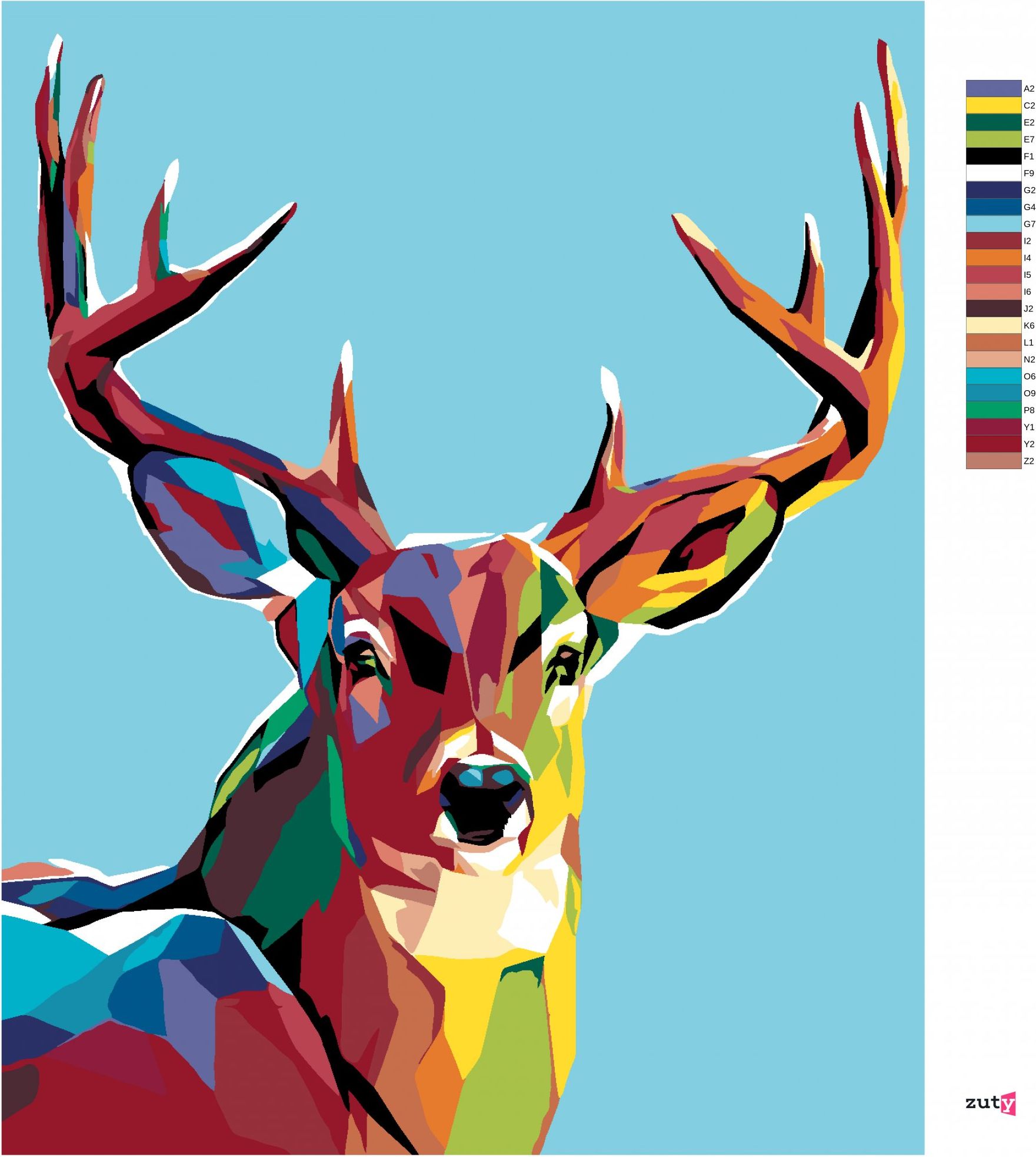 zuty Malování podle čísel - JELENÍ POHLED - Rozměr: 40x50 cm, Rámování: Varianta: vypnuté plátno na rám - obrázek 8