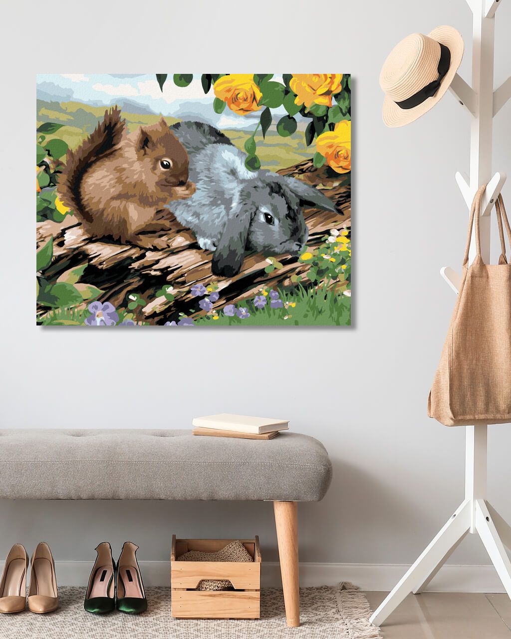 zuty Malování podle čísel - VEVERKA A KRÁLÍK NA PAŘEZU (HOWARD ROBINSON) - Rozměr: 40x50 cm, Rámování: Varianta: bez rámu a bez vypnutí plátna - obrázek 7