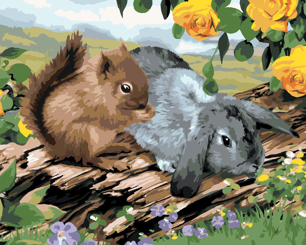 zuty Malování podle čísel - VEVERKA A KRÁLÍK NA PAŘEZU (HOWARD ROBINSON) - Rozměr: 40x50 cm, Rámování: Varianta: bez rámu a bez vypnutí plátna - obrázek 8