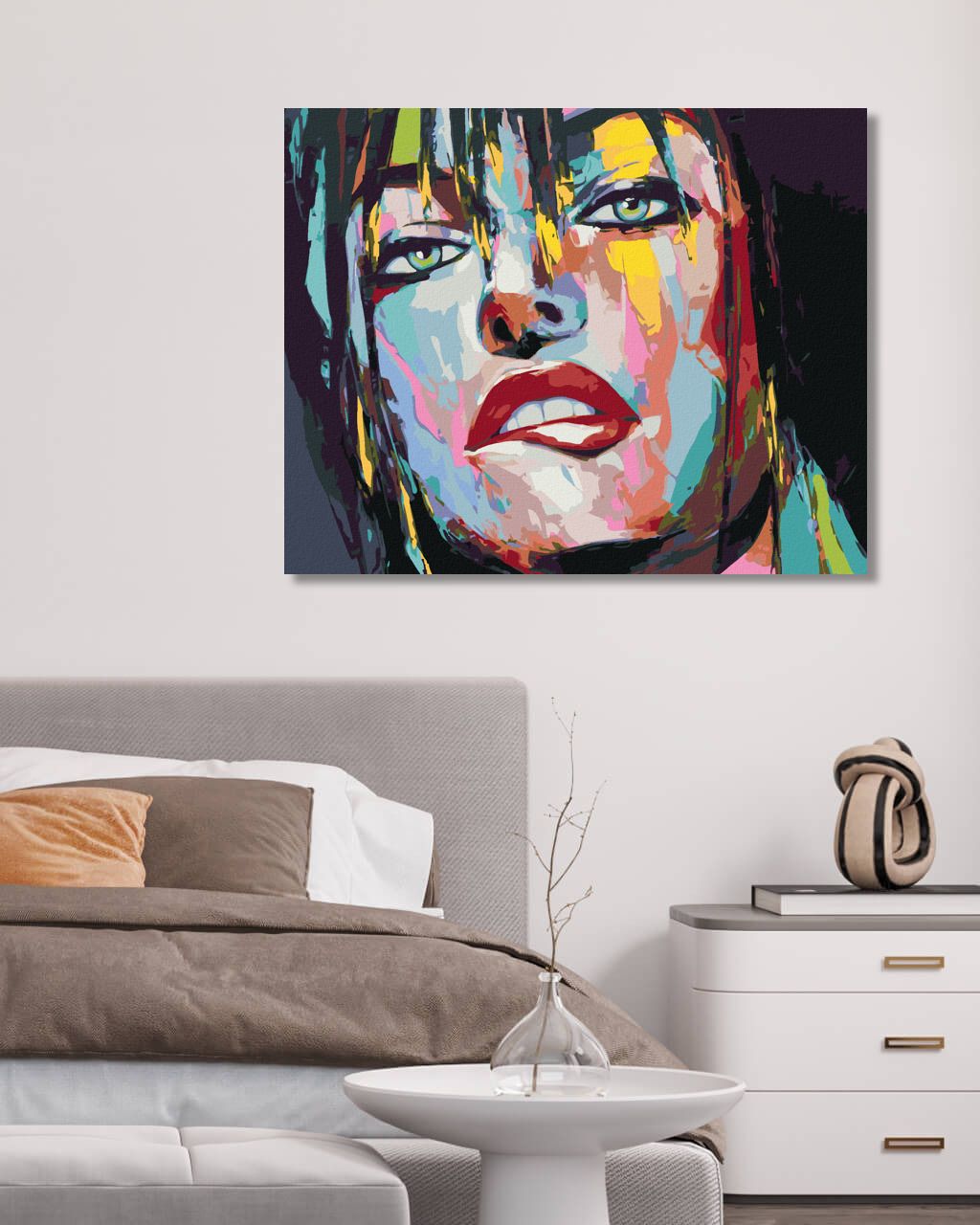 zuty Malování podle čísel - PORTRÉT BAREVNÁ ŽENA POKUŠENÍ - Rozměr: 40x50 cm, Rámování: Varianta: vypnuté plátno na rám - obrázek 8