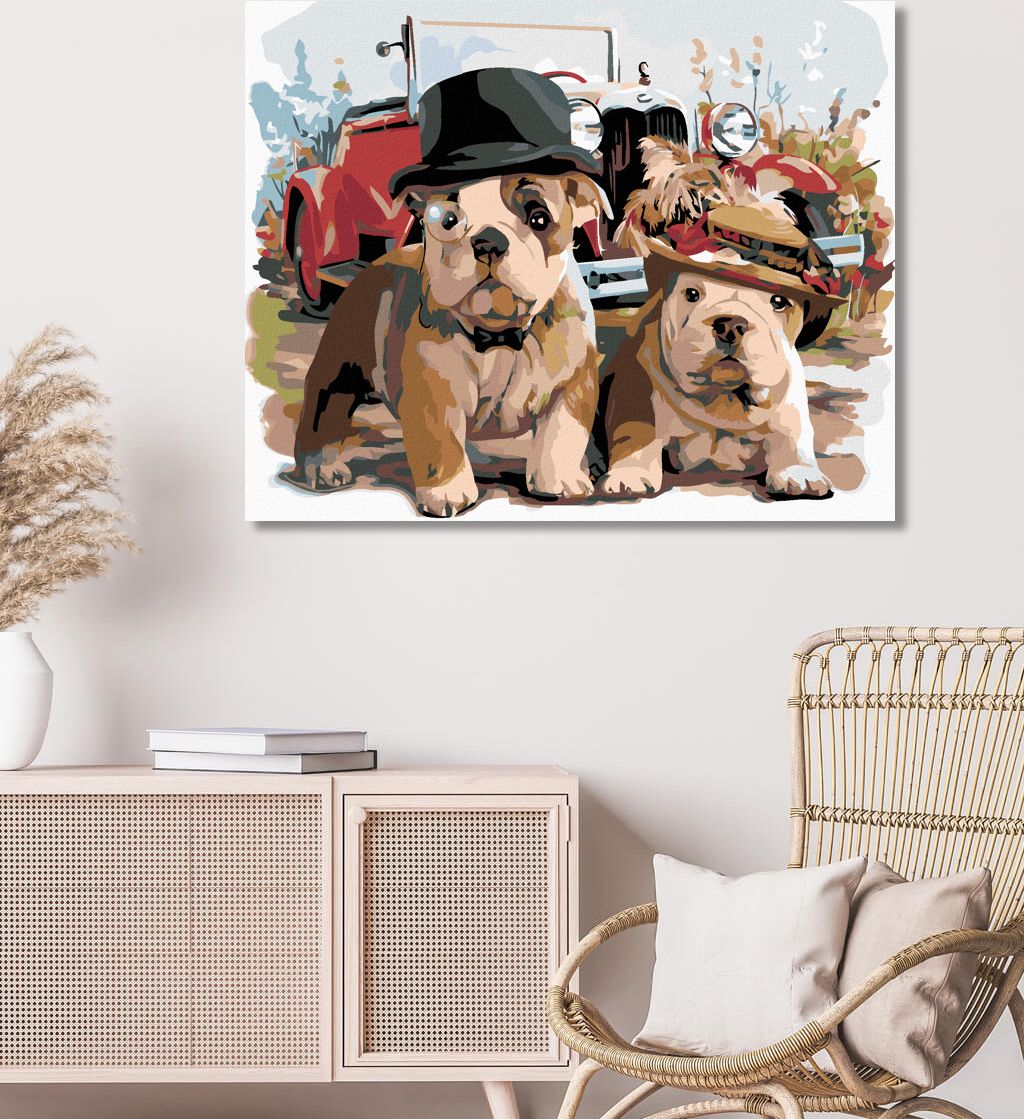 zuty Malování podle čísel - BULDOČKOVÉ S VETERÁNEM - Rozměr: 40x50 cm, Rámování: Varianta: bez rámu a bez vypnutí plátna - obrázek 6