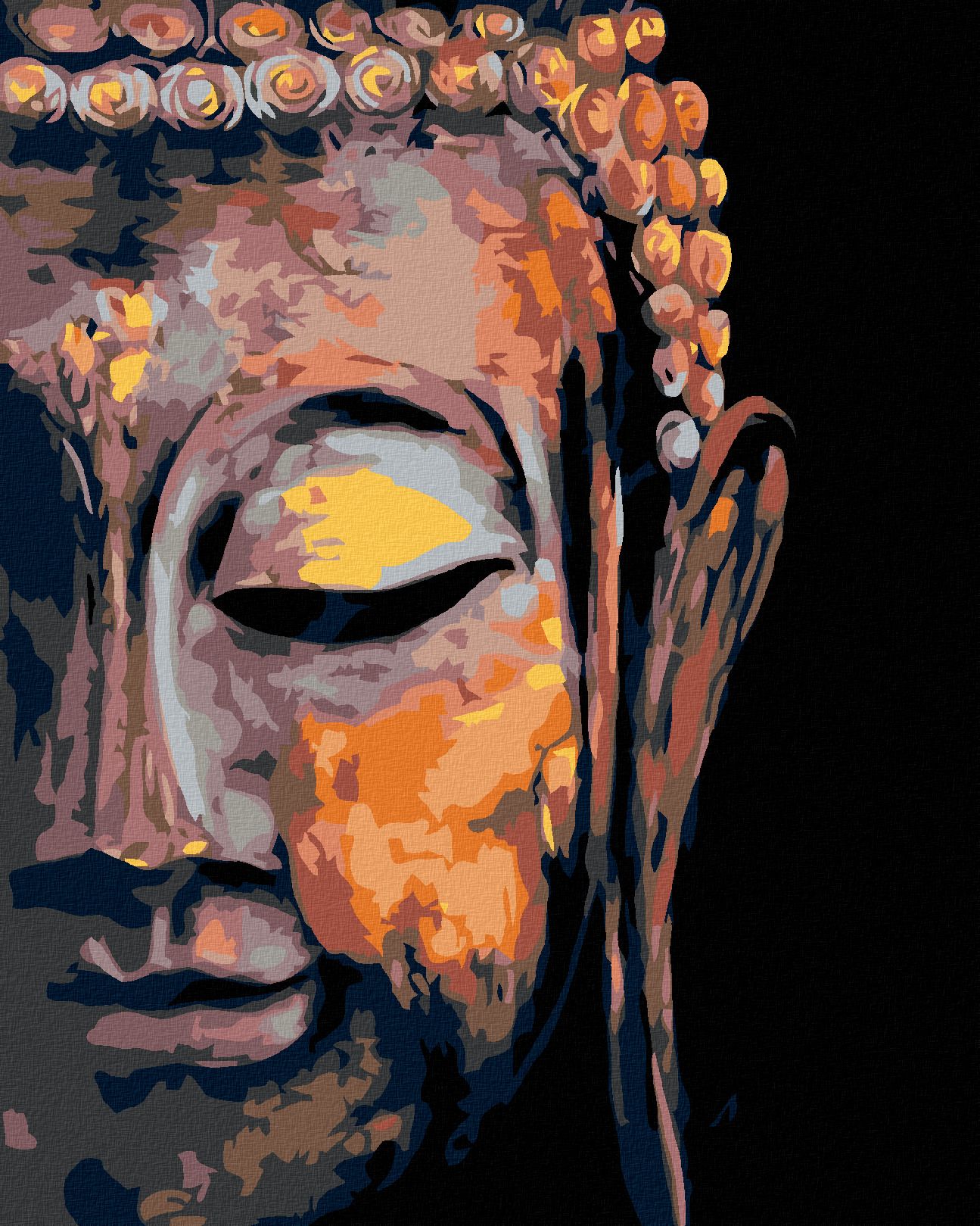 zuty Malování podle čísel - BUDDHA - Rozměr: 40x50 cm, Rámování: Varianta: vypnuté plátno na rám - obrázek 1
