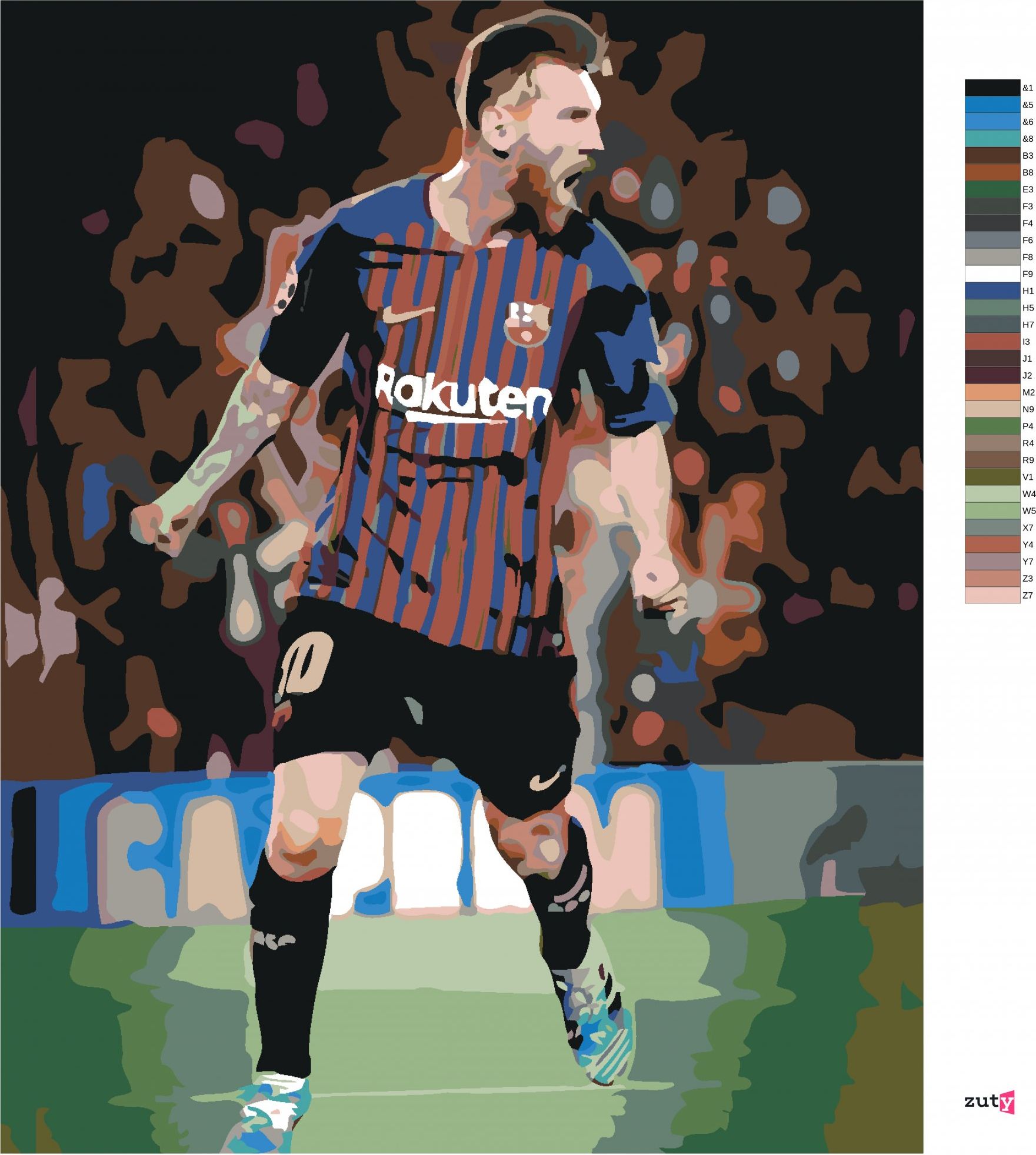 zuty Malování podle čísel - LIONEL MESSI - Rozměr: 40x50 cm, Rámování: Varianta: vypnuté plátno na rám - obrázek 3