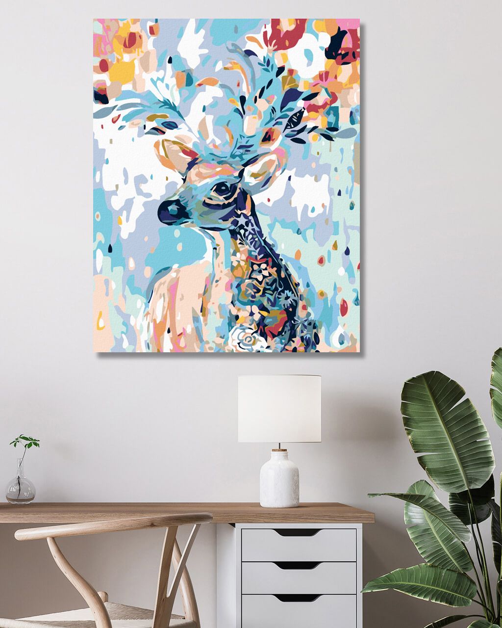 zuty Malování podle čísel - KYTIČKOVÝ JELEN - Rozměr: 40x50 cm, Rámování: Varianta: vypnuté plátno na rám - obrázek 9