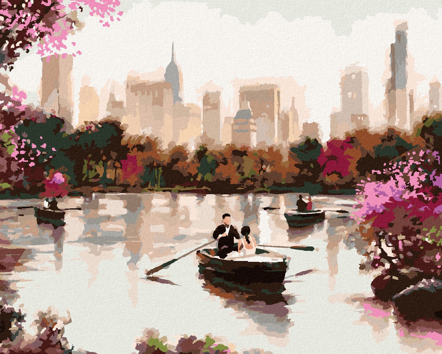 zuty Malování podle čísel - PÁR NA LOĎCE V NEW YORKU (RICHARD MACNEIL) - Rozměr: 40x50 cm, Rámování: Varianta: vypnuté plátno na rám - obrázek 1