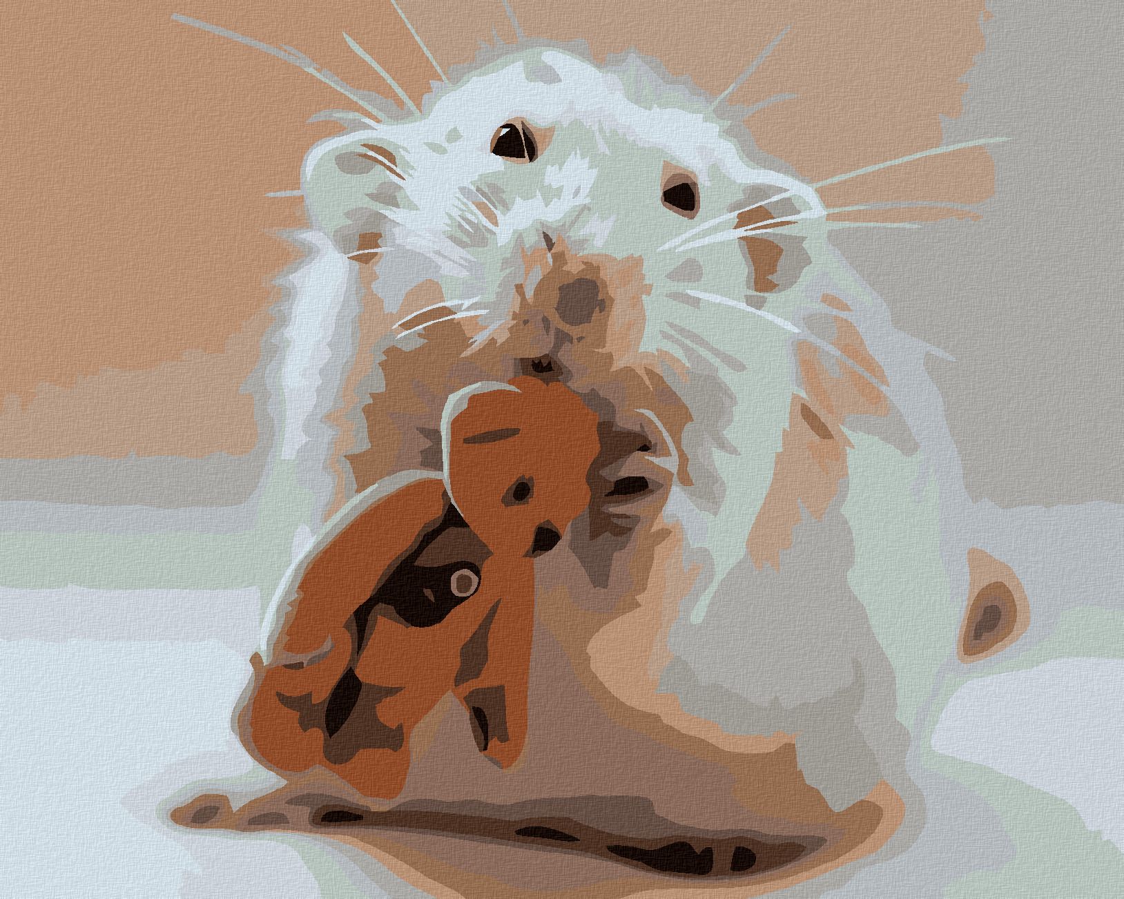zuty Malování podle čísel - MYŠKA S MEDVÍDKEM - Rozměr: 40x50 cm, Rámování: Varianta: vypnuté plátno na rám - obrázek 1