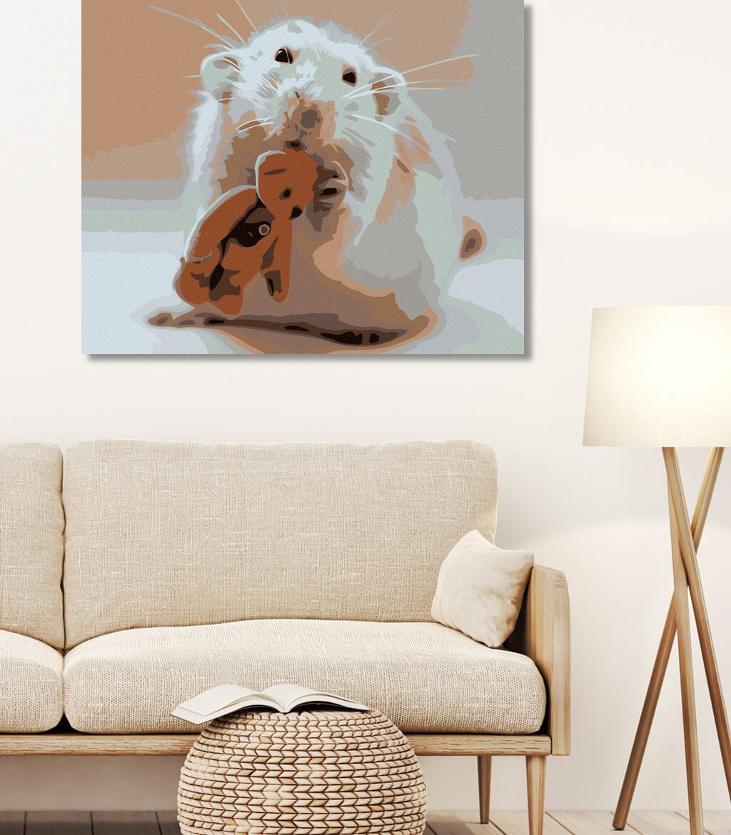 zuty Malování podle čísel - MYŠKA S MEDVÍDKEM - Rozměr: 40x50 cm, Rámování: Varianta: vypnuté plátno na rám - obrázek 5