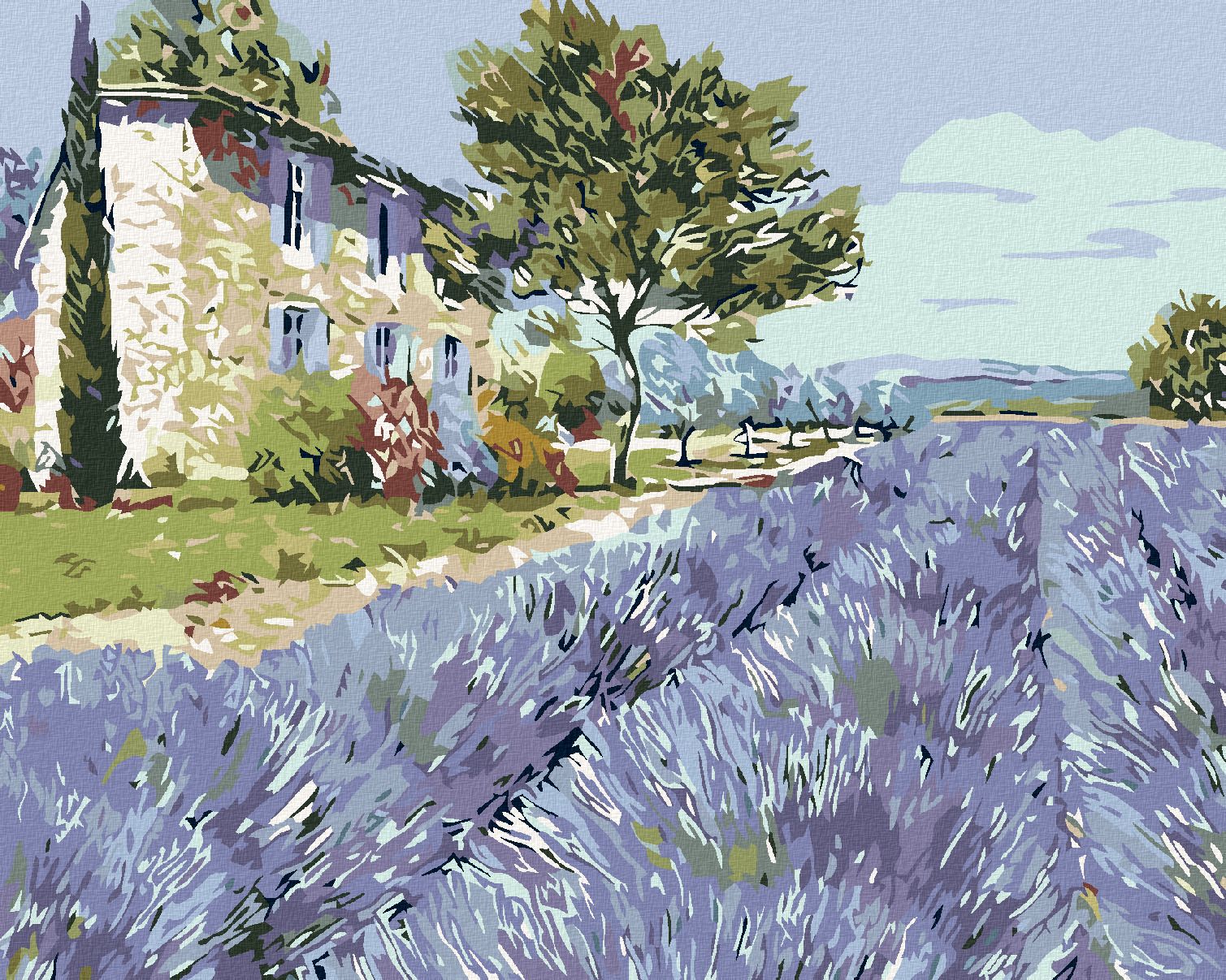 zuty Malování podle čísel - LEVANDULOVÉ POLE I - Rozměr: 40x50 cm, Rámování: Varianta: vypnuté plátno na rám - obrázek 1
