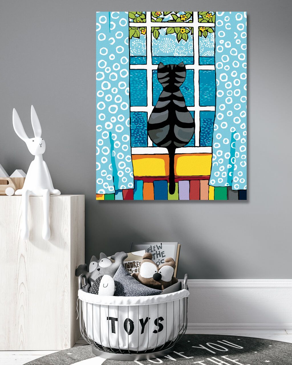 zuty Malování podle čísel - KOČKA ZA OKNEM - Rozměr: 40x50 cm, Rámování: Varianta: bez rámu a bez vypnutí plátna - obrázek 9