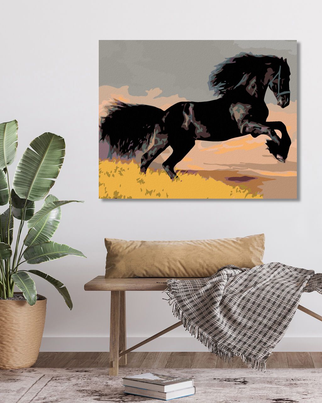 zuty Malování podle čísel - ČERNÝ KŮŇ - Rozměr: 40x50 cm, Rámování: Varianta: bez rámu a bez vypnutí plátna - obrázek 3