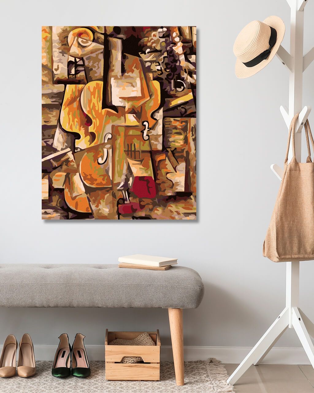zuty Malování podle čísel - HOUSLE A HROZNY (PICASSO) - Rozměr: 40x50 cm, Rámování: Varianta: vypnuté plátno na rám - obrázek 2