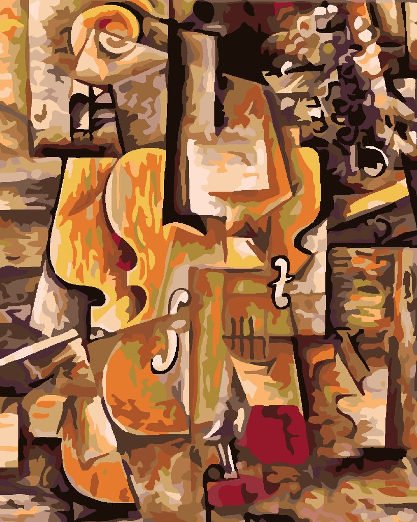 zuty Malování podle čísel - HOUSLE A HROZNY (PICASSO) - Rozměr: 40x50 cm, Rámování: Varianta: vypnuté plátno na rám - obrázek 5