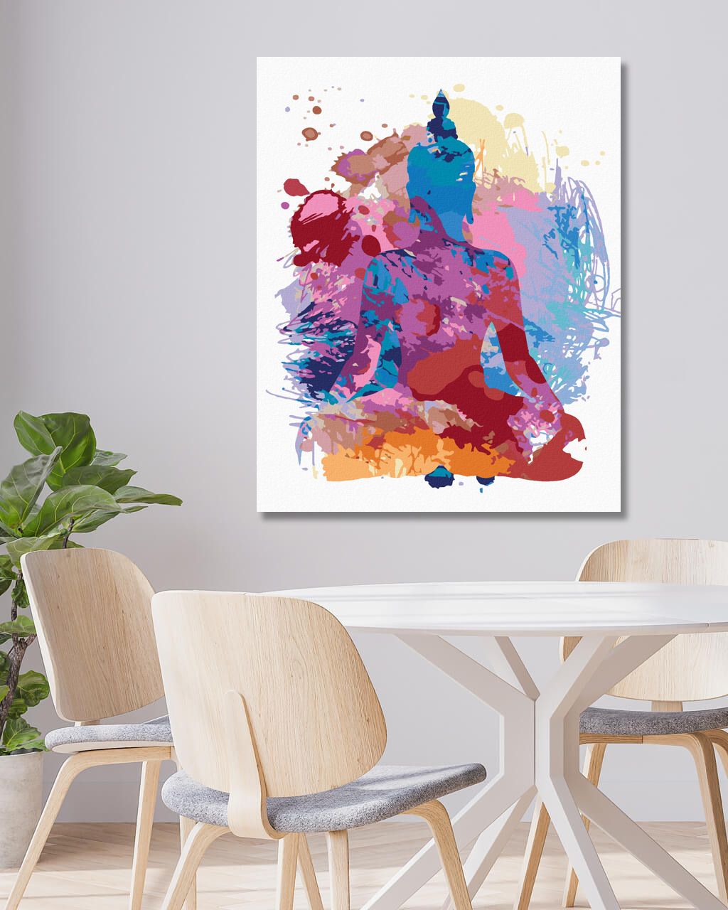 zuty Malování podle čísel - ABSTRAKTNÍ BAREVNÝ BUDDHA - Rozměr: 40x50 cm, Rámování: Varianta: bez rámu a bez vypnutí plátna - obrázek 3