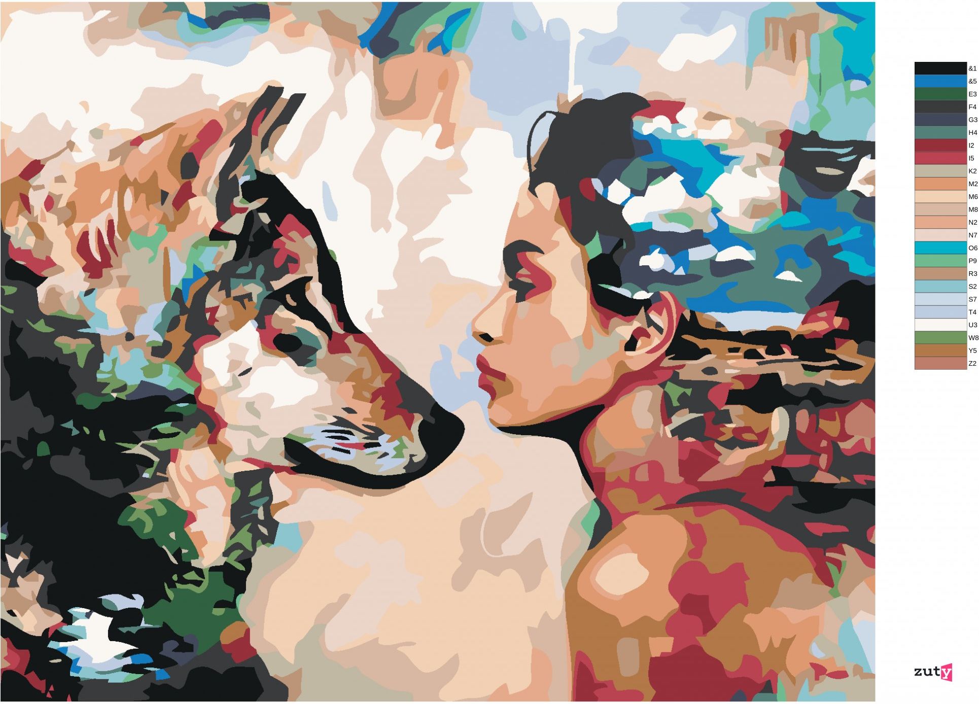 zuty Malování podle čísel - Z OČÍ DO OČÍ - Rozměr: 40x50 cm, Rámování: Varianta: vypnuté plátno na rám - obrázek 5