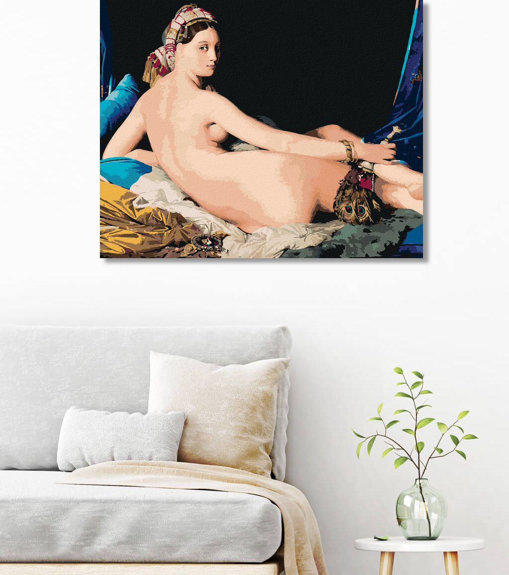 zuty Malování podle čísel - VELKÁ ODALISKA (J. A. D. INGRES) - Rozměr: 40x50 cm, Rámování: Varianta: vypnuté plátno na rám - obrázek 5