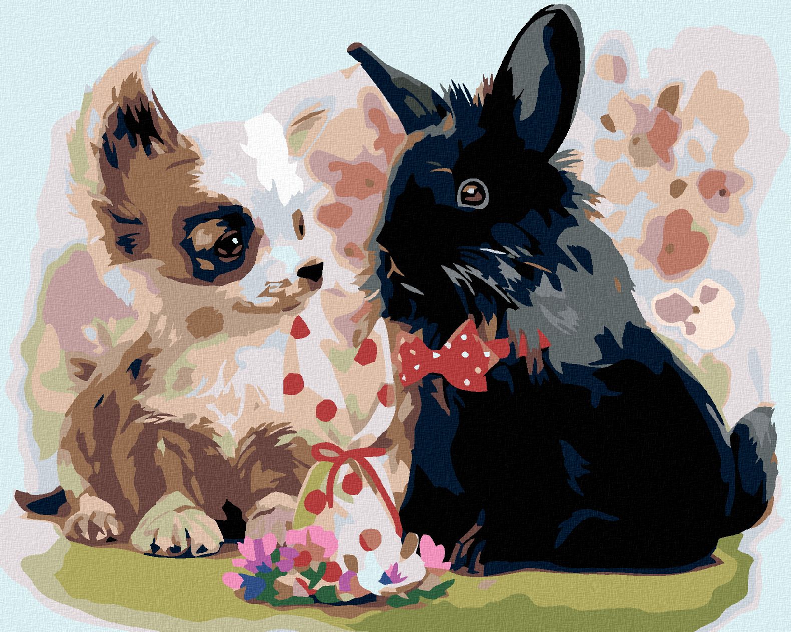 zuty Malování podle čísel - ŠTĚNĚ S ČERNÝM KRÁLÍKEM - Rozměr: 40x50 cm, Rámování: Varianta: vypnuté plátno na rám - obrázek 1