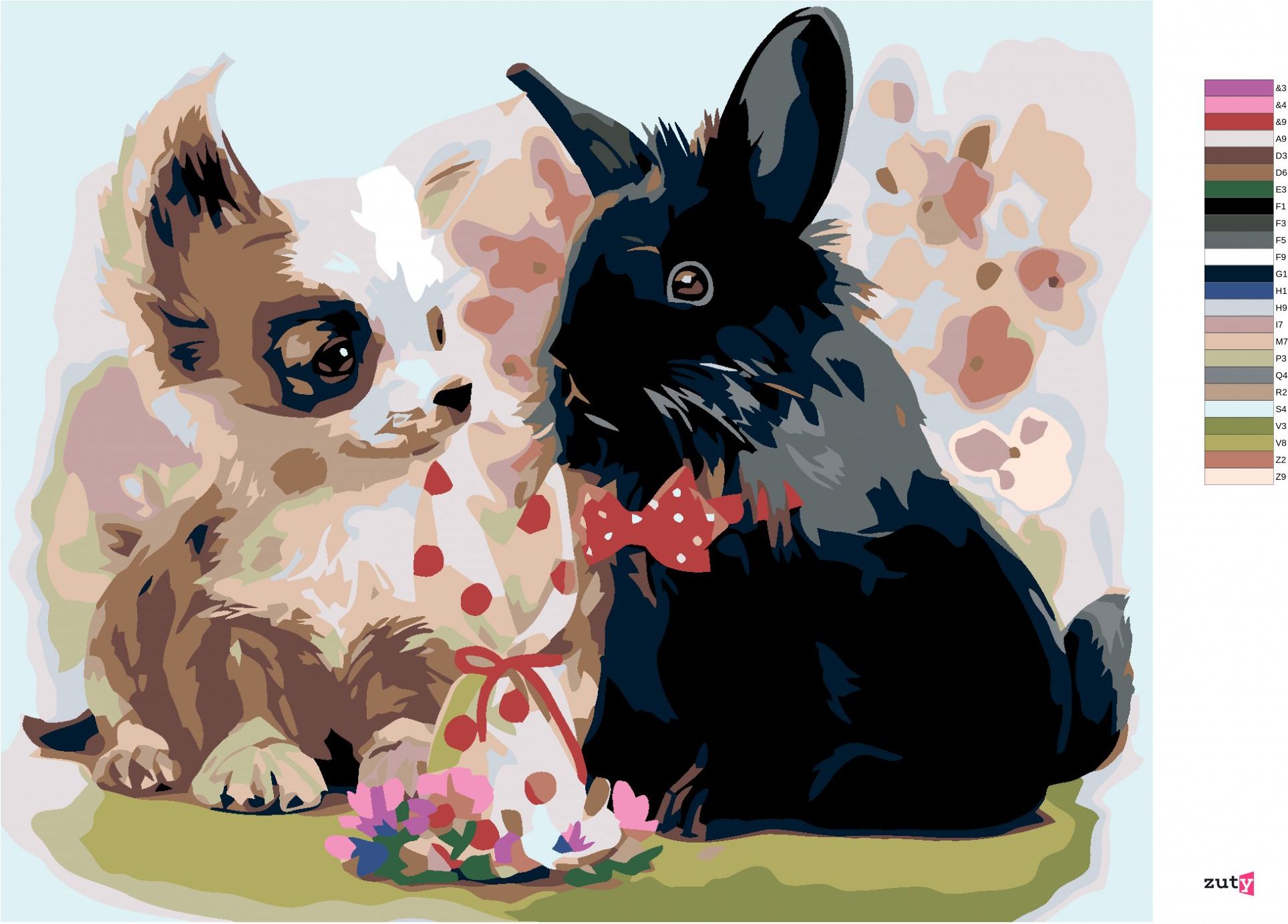 zuty Malování podle čísel - ŠTĚNĚ S ČERNÝM KRÁLÍKEM - Rozměr: 40x50 cm, Rámování: Varianta: vypnuté plátno na rám - obrázek 7