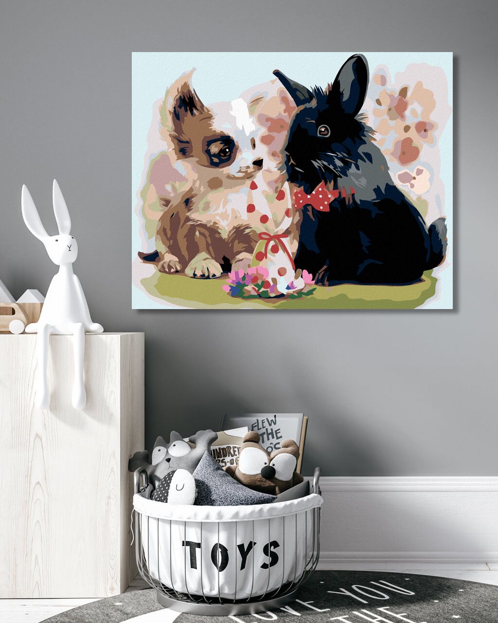 zuty Malování podle čísel - ŠTĚNĚ S ČERNÝM KRÁLÍKEM - Rozměr: 40x50 cm, Rámování: Varianta: vypnuté plátno na rám - obrázek 9