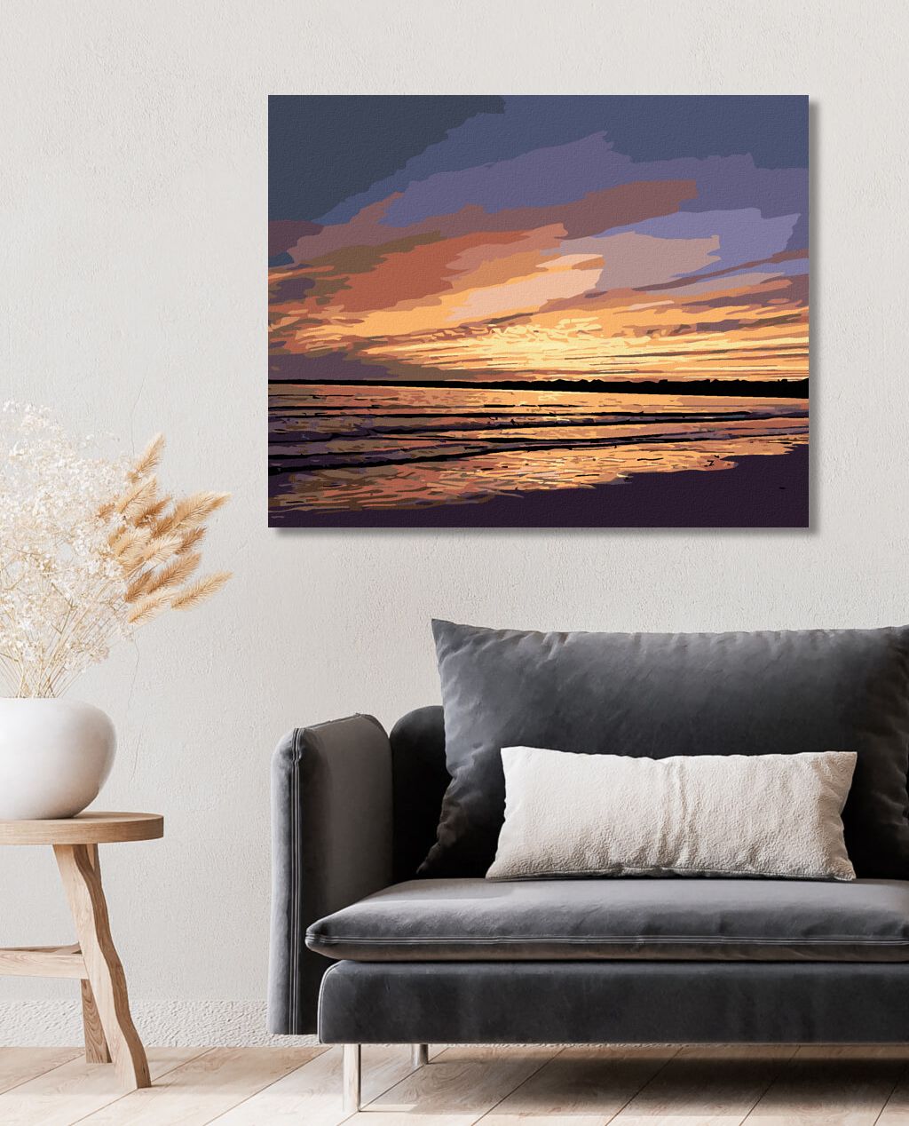 zuty Malování podle čísel - ROMANTICKÝ ZÁPAD SLUNCE - Rozměr: 40x50 cm, Rámování: Varianta: bez rámu a bez vypnutí plátna - obrázek 2