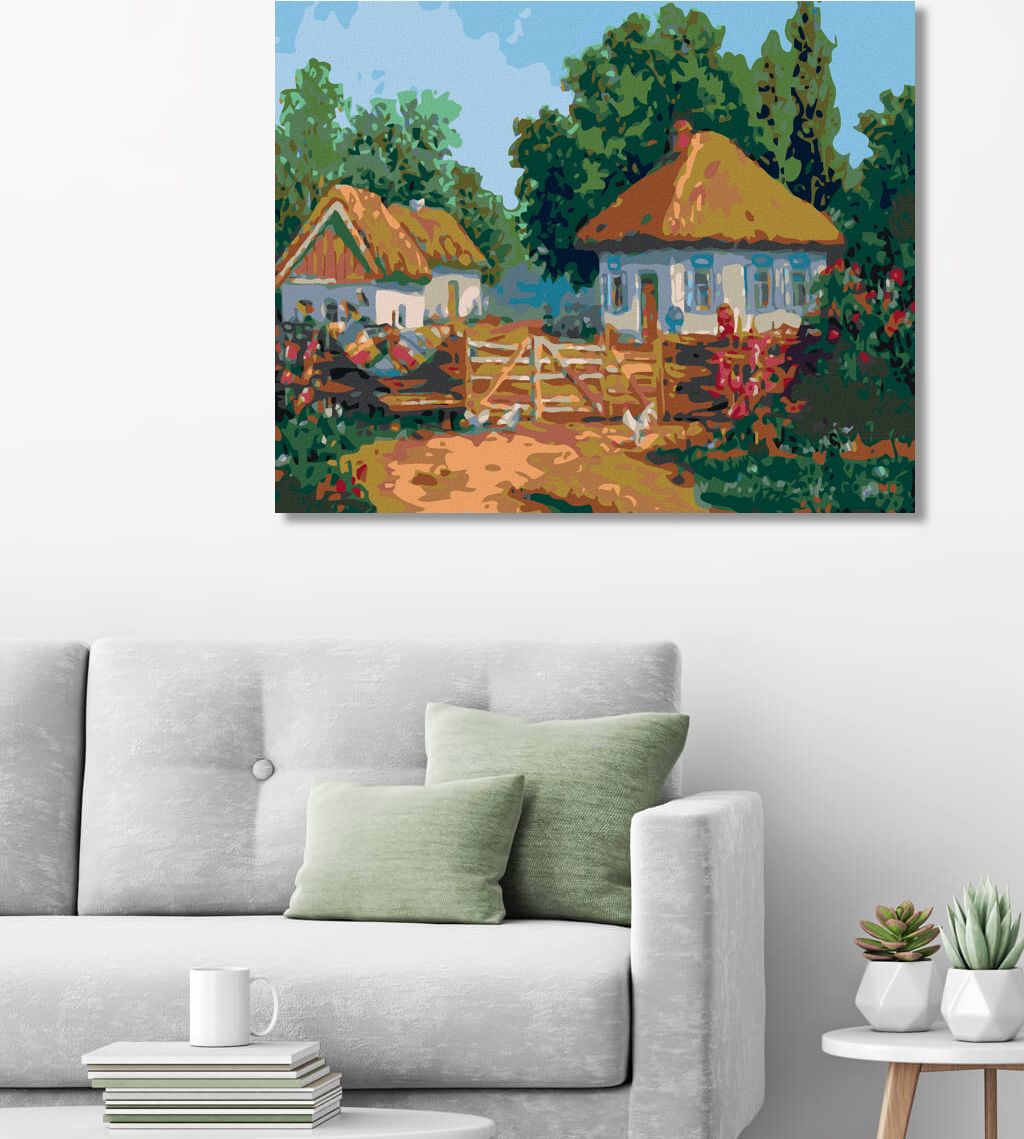 zuty Malování podle čísel - VENKOVSKÉ CHALOUPKY - Rozměr: 40x50 cm, Rámování: Varianta: vypnuté plátno na rám - obrázek 4