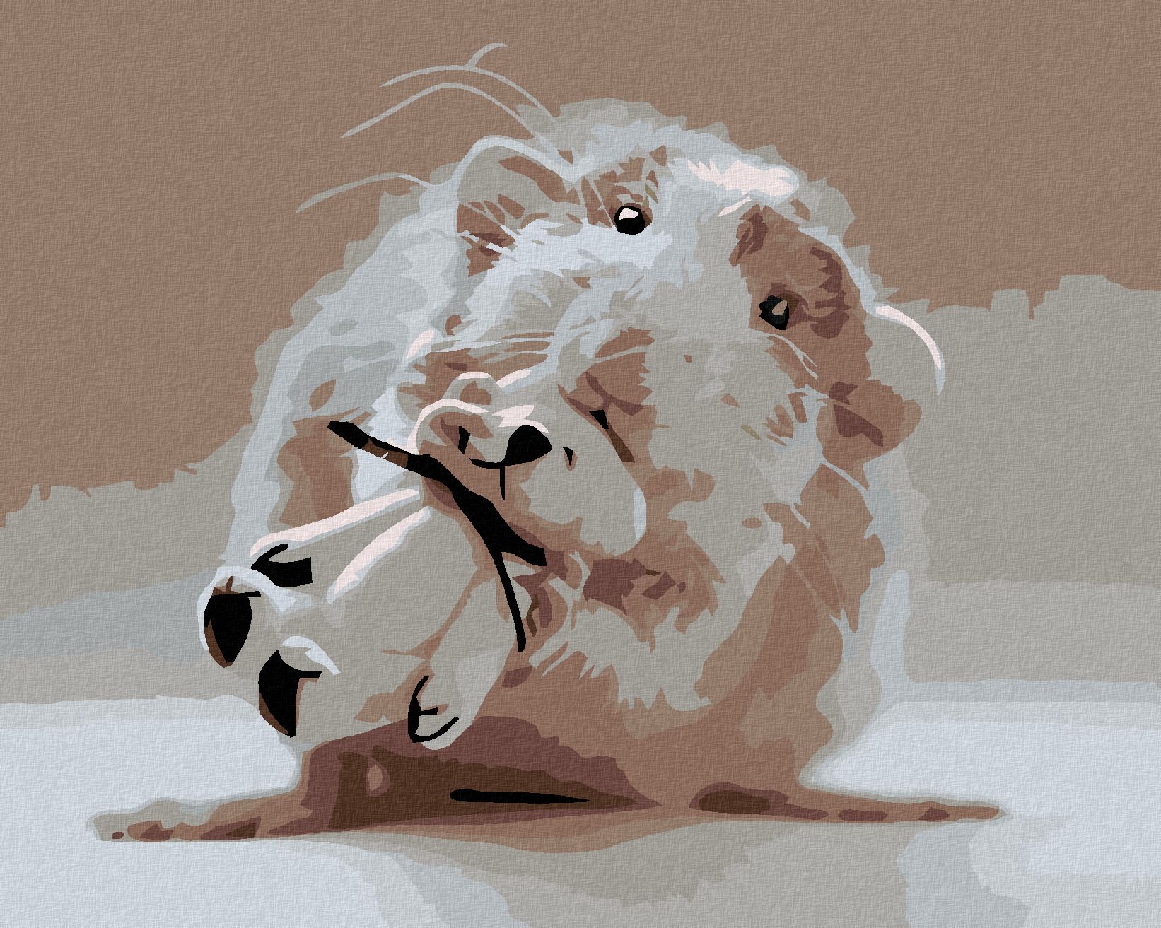 zuty Malování podle čísel - MYŠKA S BÍLÝM MEDVÍDKEM - Rozměr: 40x50 cm, Rámování: Varianta: bez rámu a bez vypnutí plátna - obrázek 1
