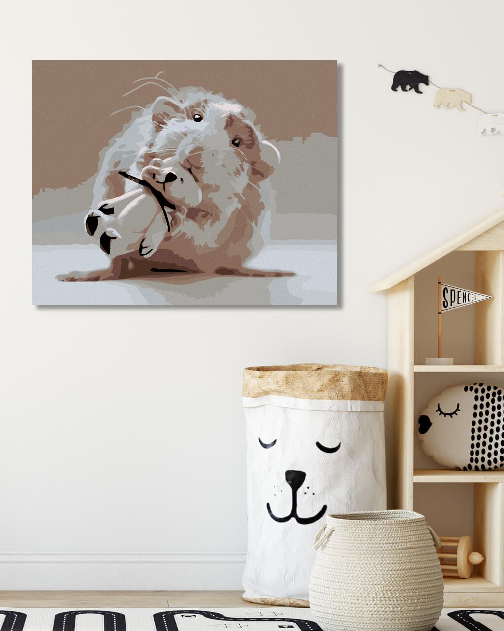 zuty Malování podle čísel - MYŠKA S BÍLÝM MEDVÍDKEM - Rozměr: 40x50 cm, Rámování: Varianta: bez rámu a bez vypnutí plátna - obrázek 9