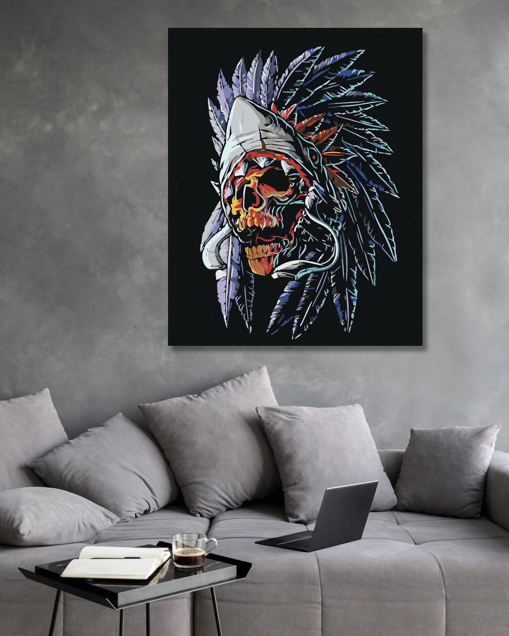 zuty Malování podle čísel - VŮDČÍ LEBKA - Rozměr: 40x50 cm, Rámování: Varianta: bez rámu a bez vypnutí plátna - obrázek 5