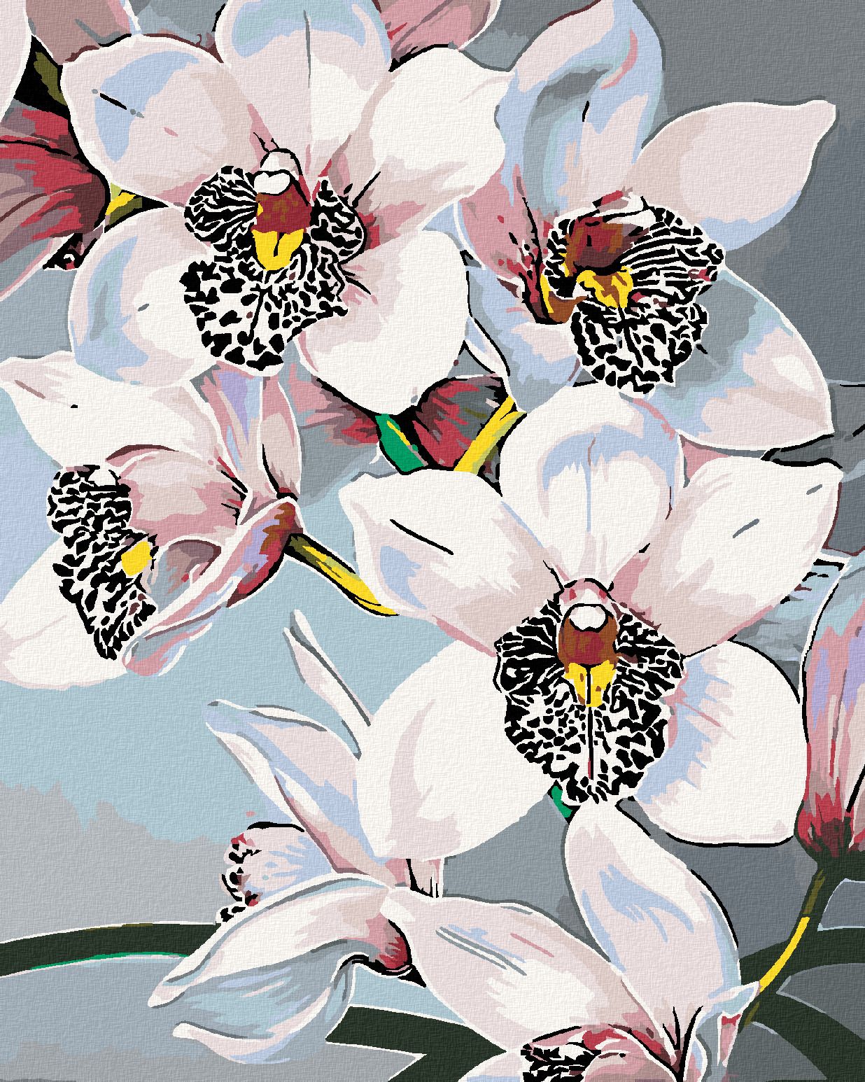 zuty Malování podle čísel - NÁDHERNÉ ORCHIDEJE - Rozměr: 40x50 cm, Rámování: Varianta: vypnuté plátno na rám - obrázek 1