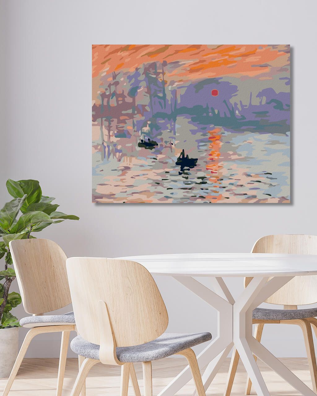 zuty Malování podle čísel - VÝCHOD SLUNCE (C.MONET) - Rozměr: 40x50 cm, Rámování: Varianta: bez rámu a bez vypnutí plátna - obrázek 4
