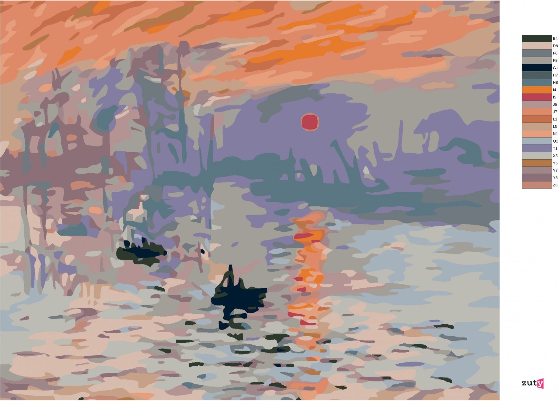 zuty Malování podle čísel - VÝCHOD SLUNCE (C.MONET) - Rozměr: 40x50 cm, Rámování: Varianta: vypnuté plátno na rám - obrázek 10