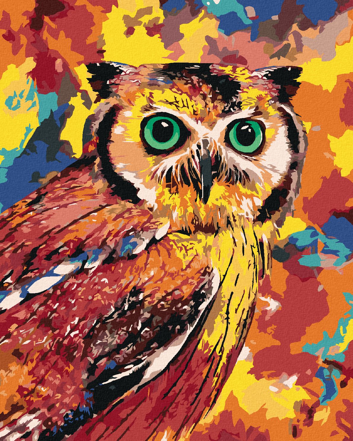 zuty Malování podle čísel - BAREVNÁ SOVA - Rozměr: 40x50 cm, Rámování: Varianta: bez rámu a bez vypnutí plátna - obrázek 2