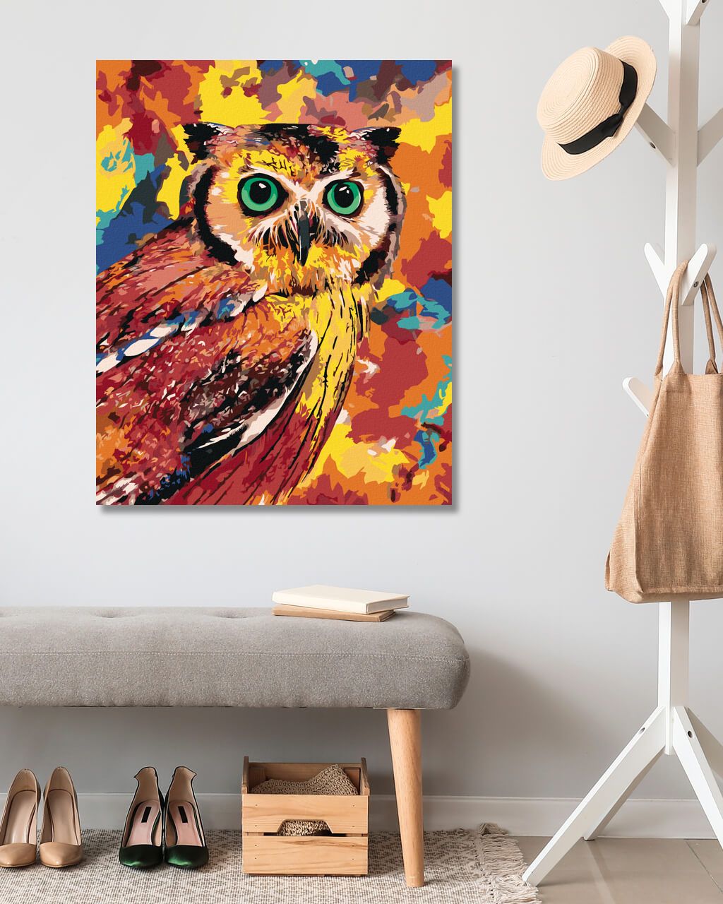 zuty Malování podle čísel - BAREVNÁ SOVA - Rozměr: 40x50 cm, Rámování: Varianta: bez rámu a bez vypnutí plátna - obrázek 3
