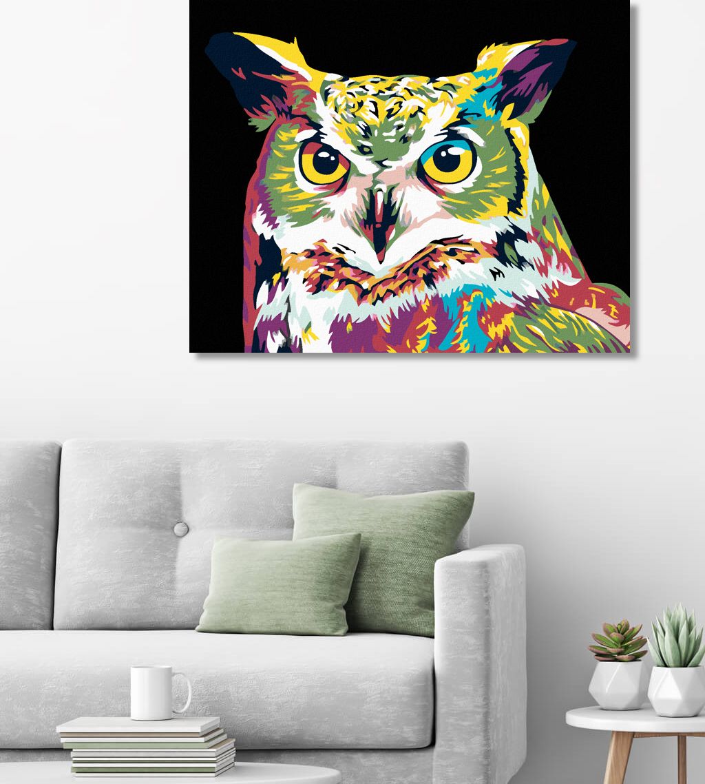 zuty Malování podle čísel - BAREVNÁ SOVA - Rozměr: 40x50 cm, Rámování: Varianta: bez rámu a bez vypnutí plátna - obrázek 19