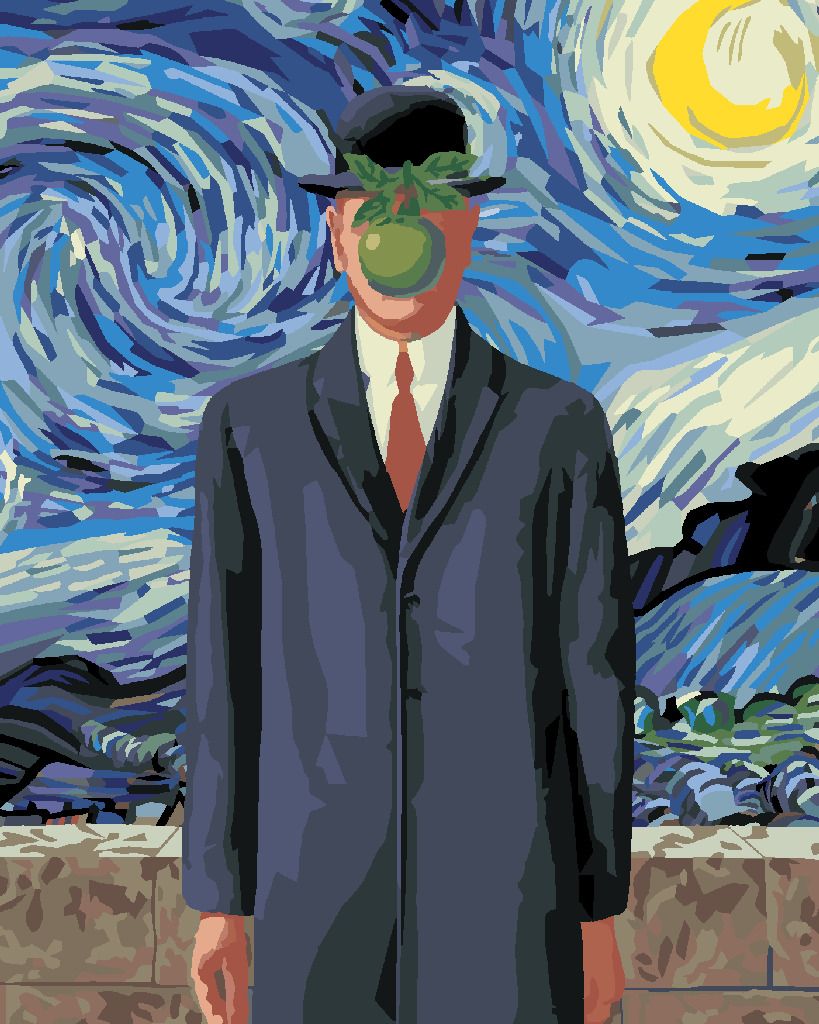 zuty Malování podle čísel - SYN ČLOVĚKA INSPIRACE VAN GOGHEM - Rozměr: 40x50 cm, Rámování: Varianta: vypnuté plátno na rám - obrázek 2