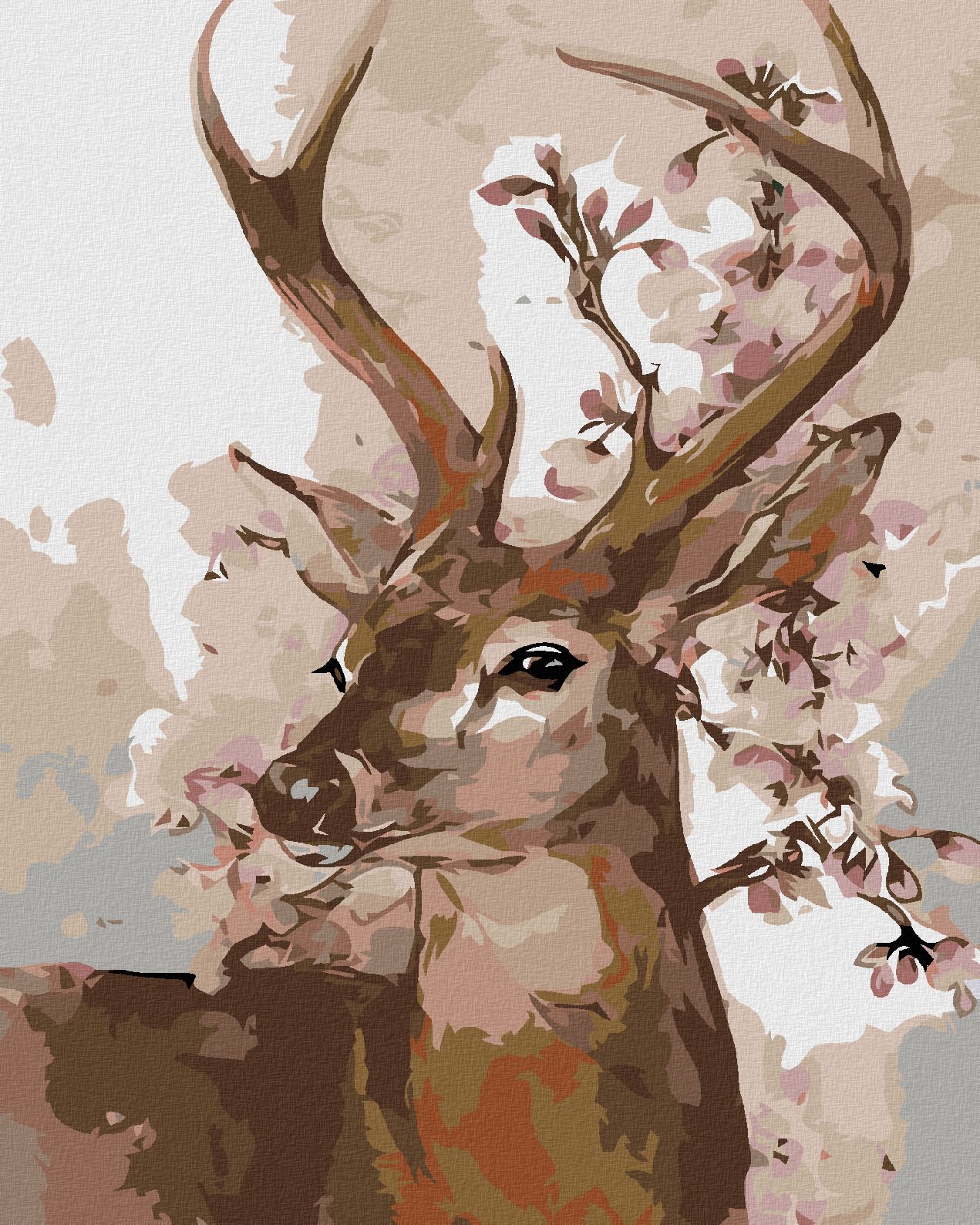 zuty Malování podle čísel - JELEN NA JAŘE - Rozměr: 40x50 cm, Rámování: Varianta: vypnuté plátno na rám - obrázek 1