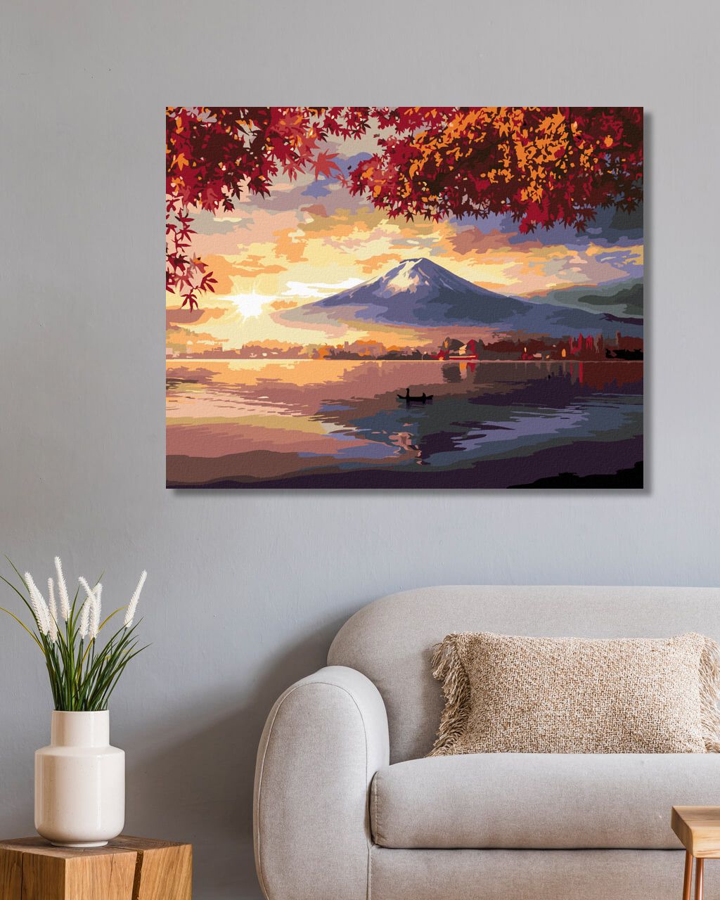 zuty Malování podle čísel - JAPONSKO HORA A JEZERO - Rozměr: 40x50 cm, Rámování: Varianta: bez rámu a bez vypnutí plátna - obrázek 10