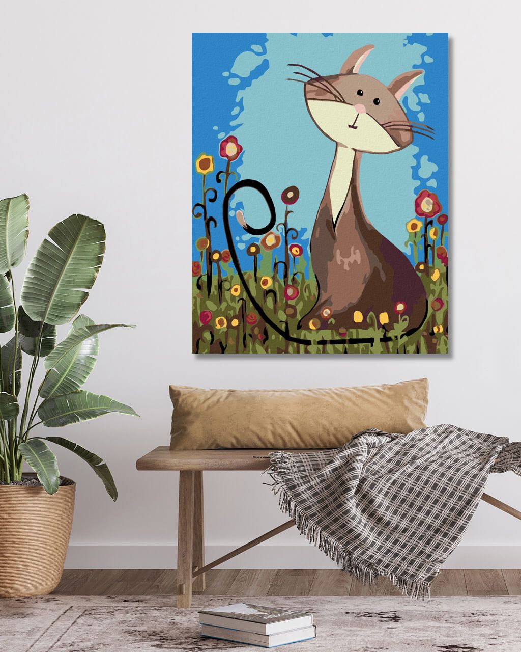 zuty Malování podle čísel - KOČIČKA A LUČNÍ KVÍTÍ - Rozměr: 40x50 cm, Rámování: Varianta: vypnuté plátno na rám - obrázek 6