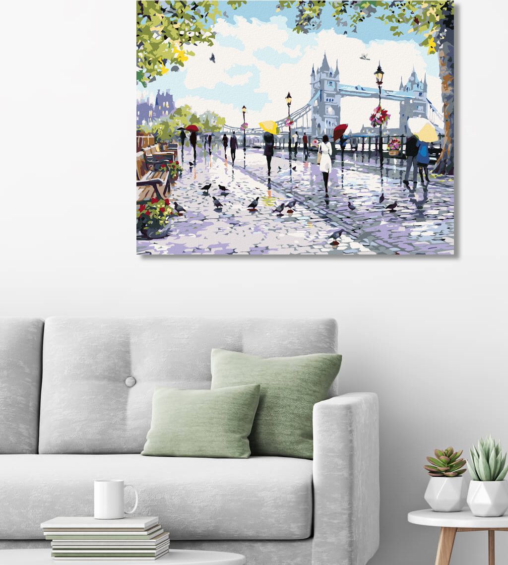 zuty Malování podle čísel - LIDÉ U TOWER BRIDGE (RICHARD MACNEIL) - Rozměr: 40x50 cm, Rámování: Varianta: vypnuté plátno na rám - obrázek 5