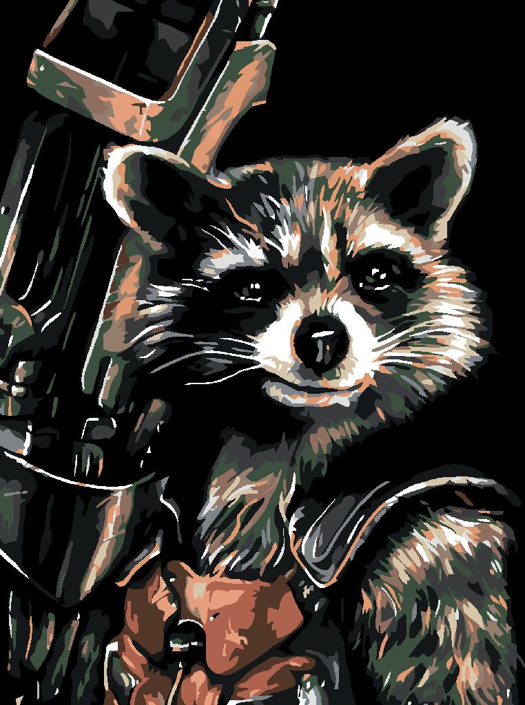 zuty Malování podle čísel - ROCKET RACOON - Rozměr: 40x50 cm, Rámování: Varianta: vypnuté plátno na rám - obrázek 6