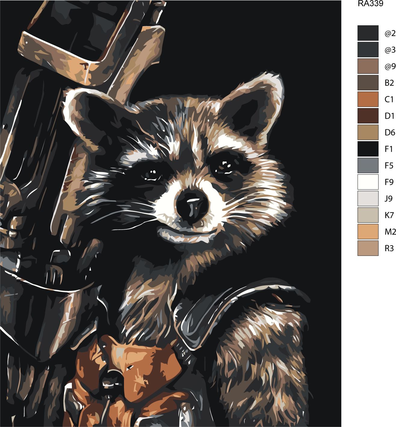 zuty Malování podle čísel - ROCKET RACOON - Rozměr: 40x50 cm, Rámování: Varianta: vypnuté plátno na rám - obrázek 8