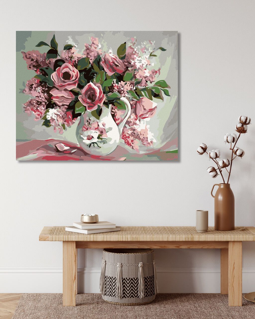 zuty Malování podle čísel - RŮŽE A ŠEŘÍKY V MALOVANÉ VÁZE - Rozměr: 40x50 cm, Rámování: Varianta: bez rámu a bez vypnutí plátna - obrázek 5