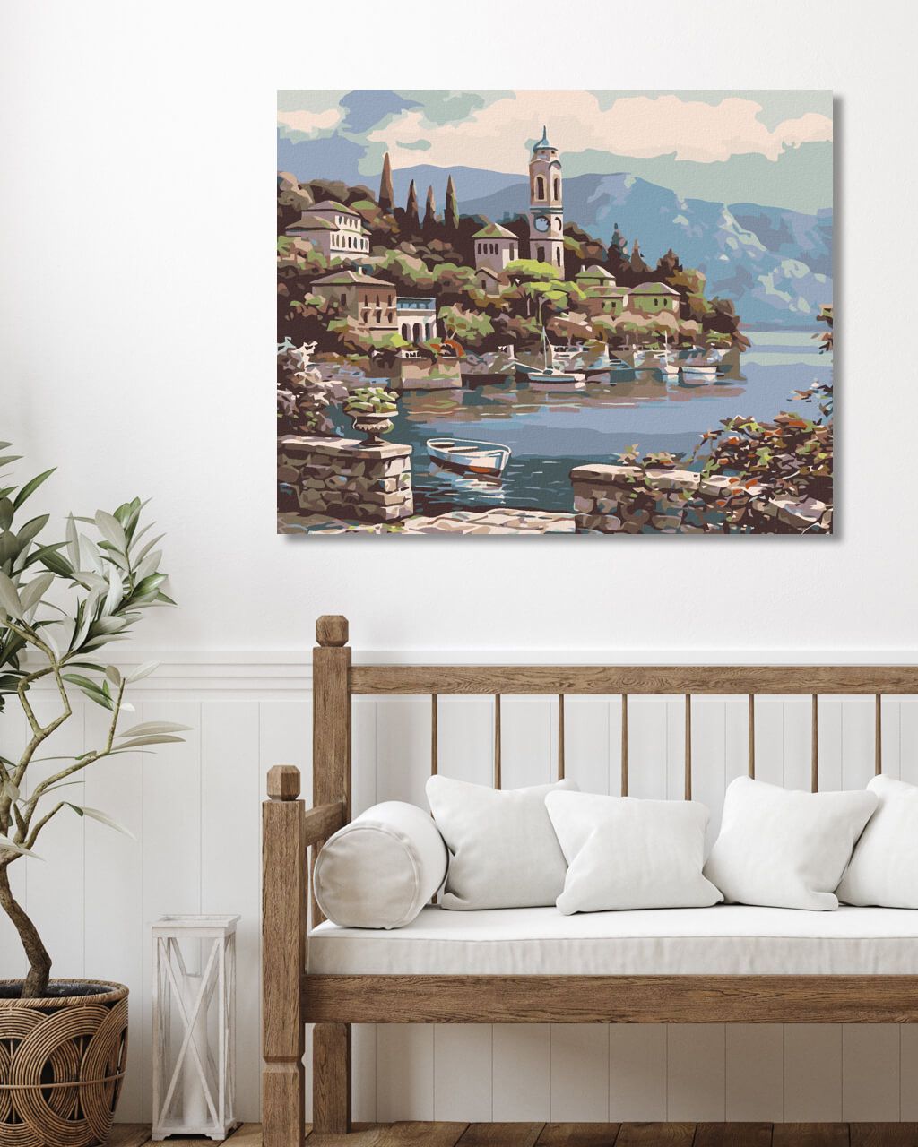 zuty Malování podle čísel - ZÁTOKA S VESLICÍ - Rozměr: 40x50 cm, Rámování: Varianta: bez rámu a bez vypnutí plátna - obrázek 2