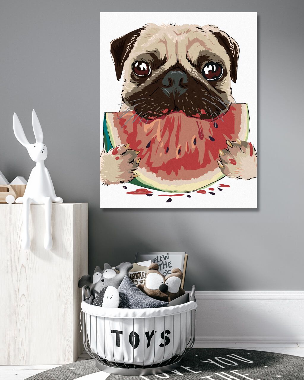 zuty Malování podle čísel - PES S MELOUNEM - Rozměr: 40x50 cm, Rámování: Varianta: bez rámu a bez vypnutí plátna - obrázek 9