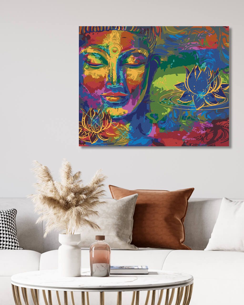 zuty Malování podle čísel - DUHOVÝ BUDDHA - Rozměr: 40x50 cm, Rámování: Varianta: bez rámu a bez vypnutí plátna - obrázek 3