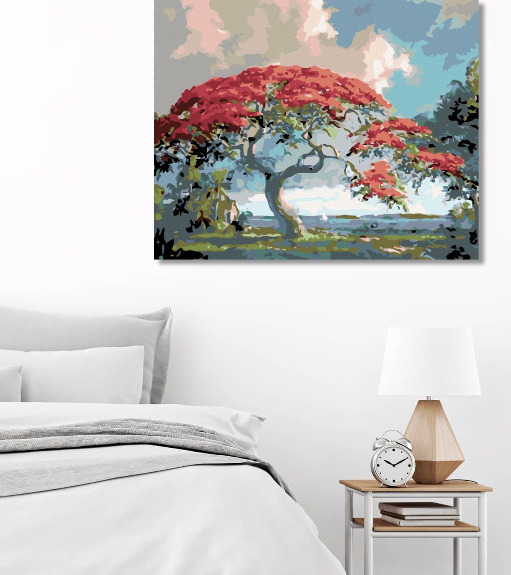zuty Malování podle čísel - RUDÁ BONSAI - Rozměr: 40x50 cm, Rámování: Varianta: bez rámu a bez vypnutí plátna - obrázek 5